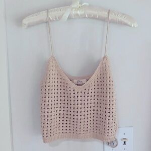 Elan Tan Crochet Camisole